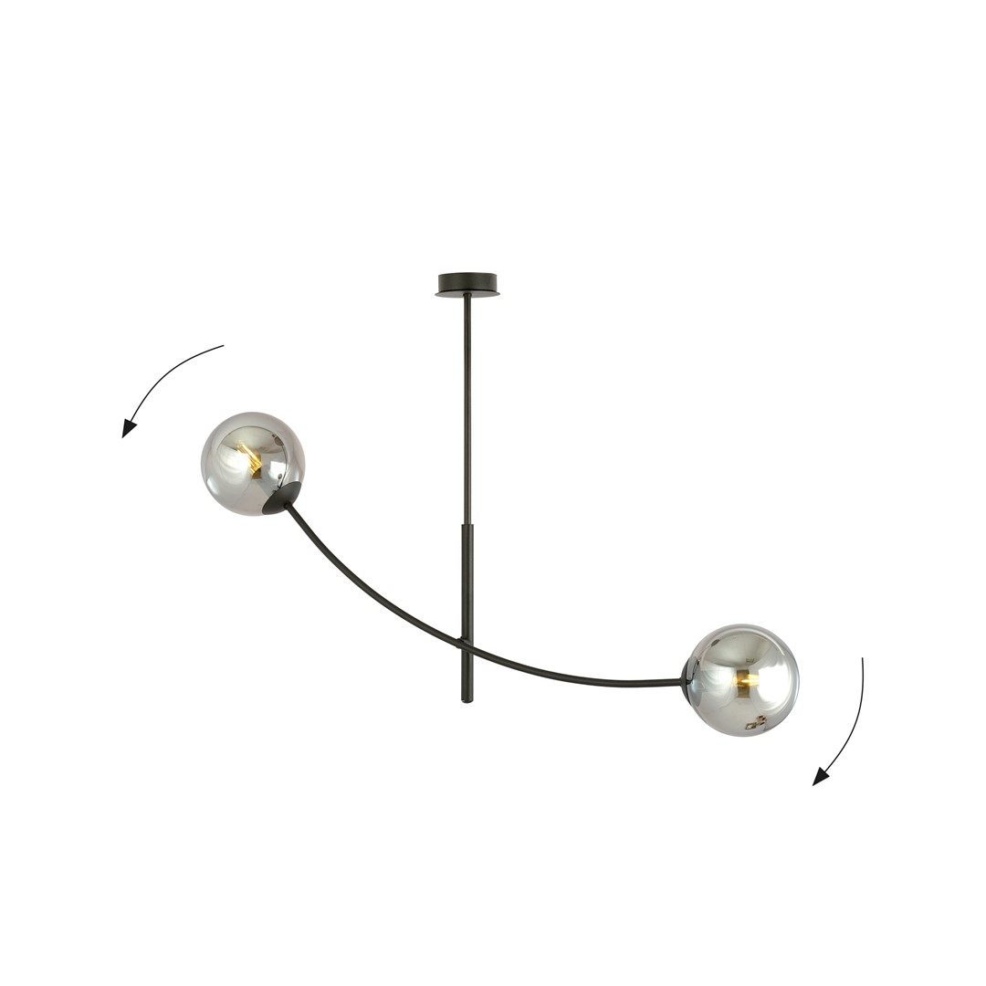 Hunter 83cm Schwarz/Rauchig hängelampe Von Emibig Lighting - Besonders gut macht sich die Lampe &uuml;ber einem Tisch oder einer K&uuml;chentheke, wo sie eine einzigartige und einladende Atmosph&auml;re schafft.