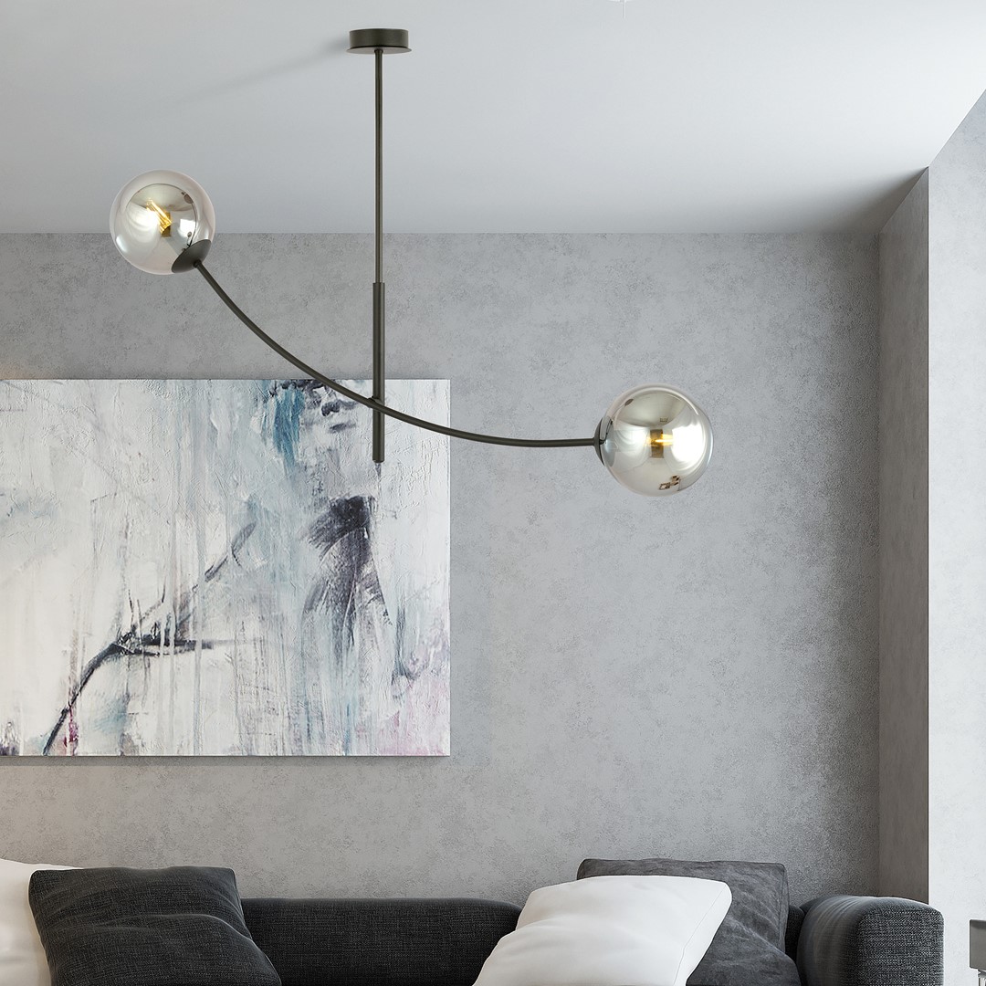 Hunter 83cm Schwarz/Rauchig hängelampe Von Emibig Lighting - Besonders gut macht sich die Lampe &uuml;ber einem Tisch oder einer K&uuml;chentheke, wo sie eine einzigartige und einladende Atmosph&auml;re schafft.