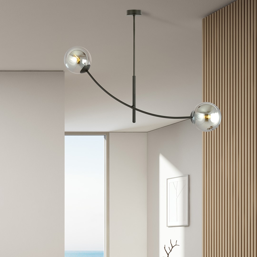 Hunter 83cm Schwarz/Rauchig hängelampe Von Emibig Lighting - Besonders gut macht sich die Lampe &uuml;ber einem Tisch oder einer K&uuml;chentheke, wo sie eine einzigartige und einladende Atmosph&auml;re schafft.