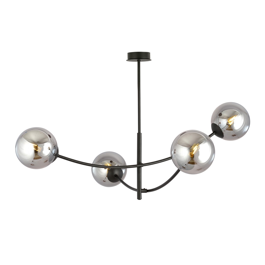 Hunter Ø90 Schwarz/Rauchig hängelampe Von Emibig Lighting - Besonders gut macht sich die Lampe &uuml;ber einem Tisch oder einer K&uuml;chentheke, wo sie eine einzigartige und einladende Atmosph&auml;re schafft.