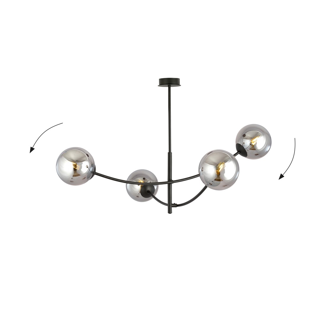 Hunter Ø90 Schwarz/Rauchig hängelampe Von Emibig Lighting - Besonders gut macht sich die Lampe &uuml;ber einem Tisch oder einer K&uuml;chentheke, wo sie eine einzigartige und einladende Atmosph&auml;re schafft.