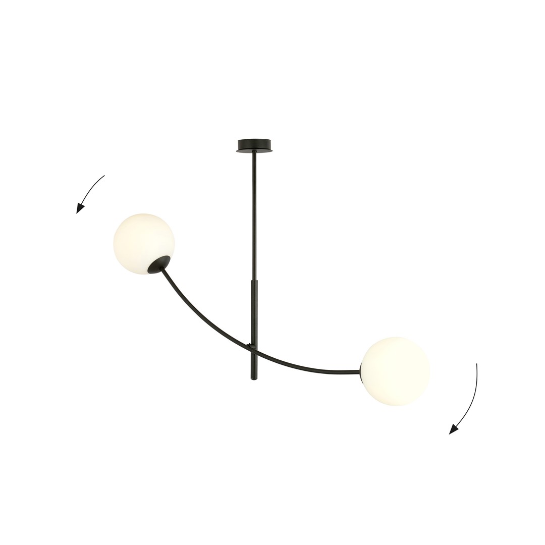 Hunter 83cm Schwarz und Weiß hängelampe Von Emibig Lighting - Besonders gut macht sich die Lampe &uuml;ber einem Tisch oder einer K&uuml;chentheke, wo sie eine einzigartige und einladende Atmosph&auml;re schafft.