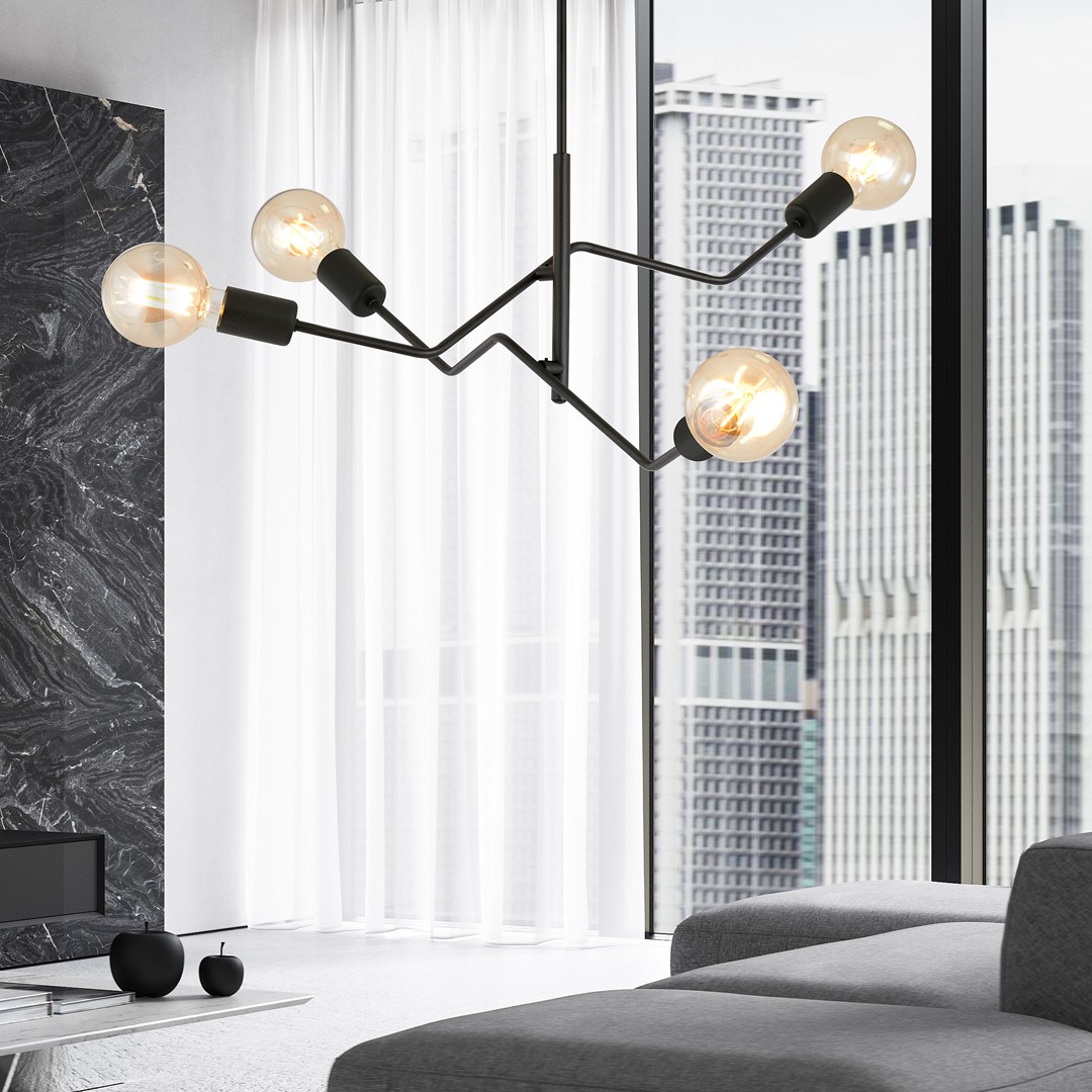 Frix 66cm Schwarz hängelampe Von Emibig Lighting - Diese Deckenleuchte passt perfekt zum eleganten Trend und beeindruckt durch ihre einzigartige Form und ihr originelles Design.