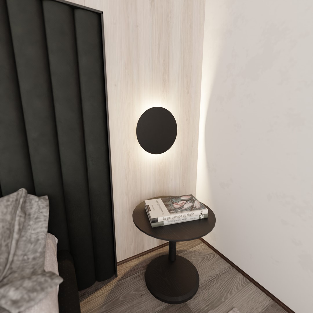 Form Ø30 Schwarz wandlampe Von Emibig Lighting - Form ist eine minimalistische Wandleuchte, die sich durch ihr einzigartiges Design auszeichnet.