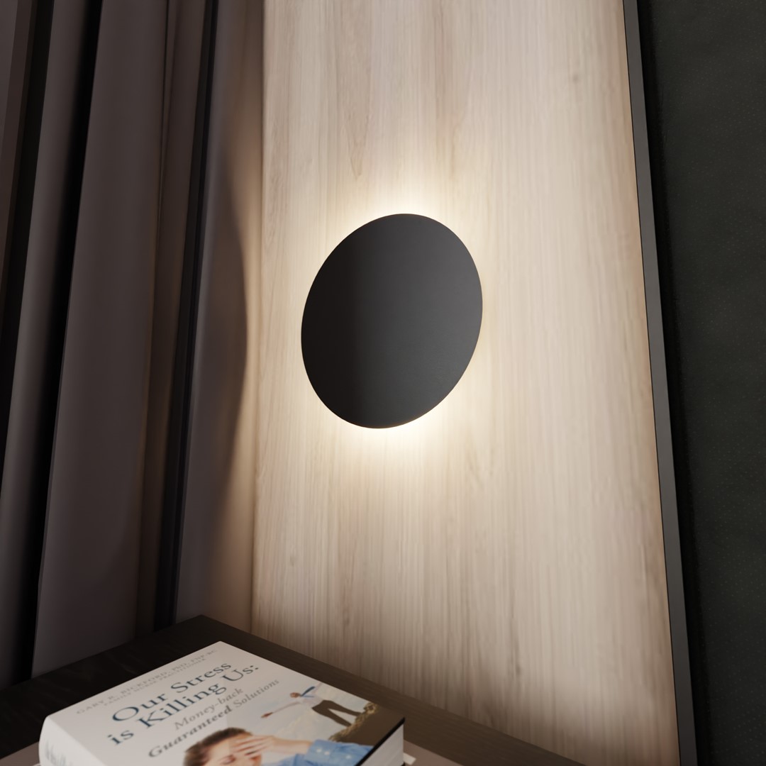 Form Ø30 Schwarz wandlampe Von Emibig Lighting - Form ist eine minimalistische Wandleuchte, die sich durch ihr einzigartiges Design auszeichnet.