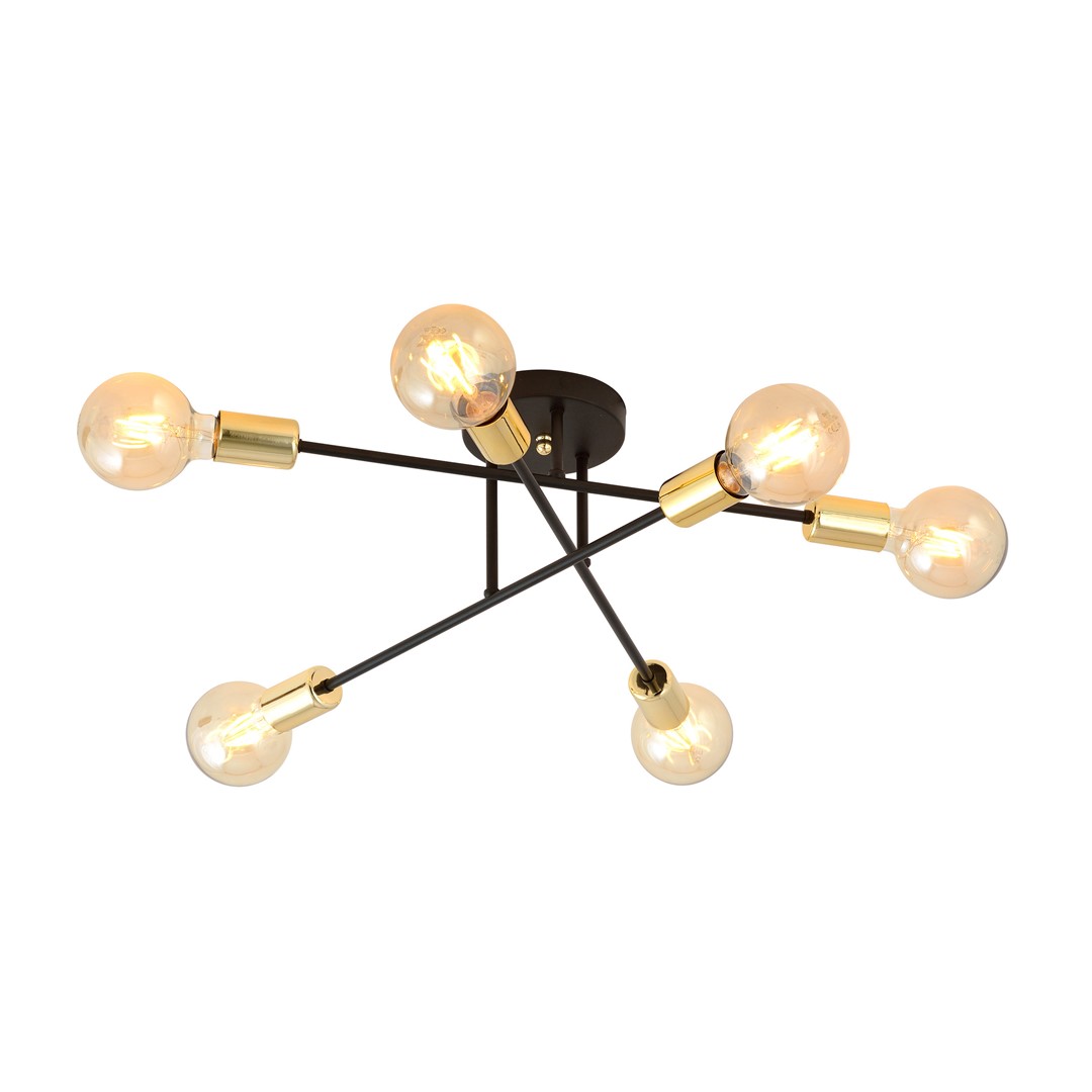 Veken Ø55 Schwarz/Gold deckenleuchte Von Emibig Lighting - Veken ist eine Serie von Deckenleuchten, die sich hervorragend als Erg&auml;nzung sowohl f&uuml;r moderne als auch f&uuml;r klassische Inneneinrichtungen eignen.