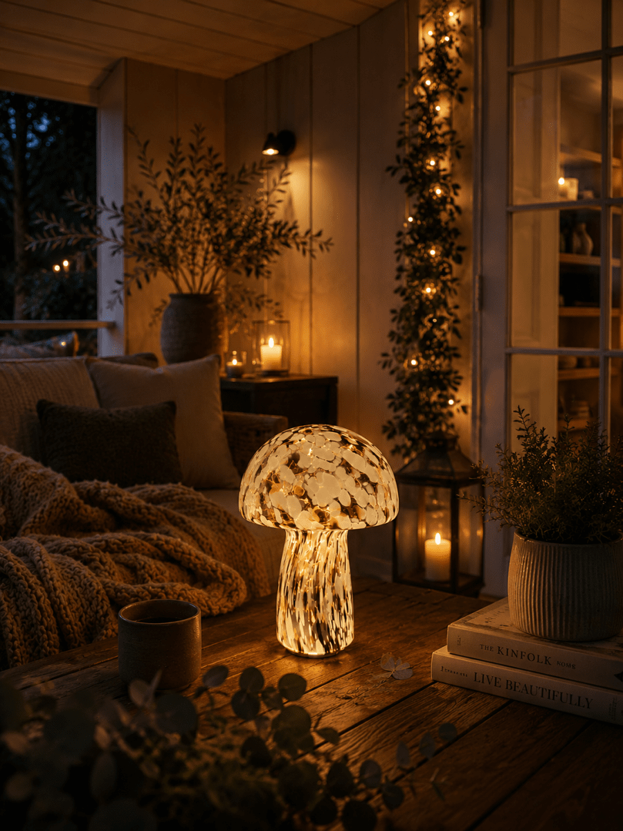 Svamp 35cm Schwarz tischlampe Von Pixie Design - Zus&auml;tzlich ist die Lampe mit einer Timerfunktion ausgestattet: Sie leuchtet 8 Stunden lang und ist dann 16 Stunden lang ausgeschaltet.