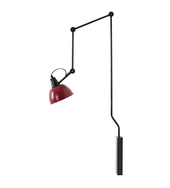 Aida 75cm Schwarz/Burgund wandlampe Von Artera - Die Aida Wandleuchte aus schwarzem und burgunderfarbenem Metall besticht durch ihr stilvolles und funktionales Design.