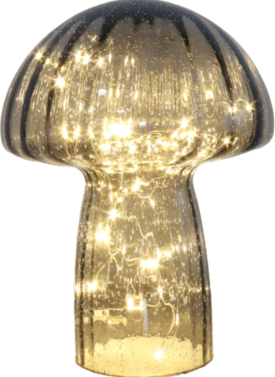 Svamp 23cm Grau tischlampe Von Pixie Design - Entdecken Sie die Eleganz der Glas-Tischleuchte Mushroom &ndash; eine einzigartige Lampe, die Stil und Funktion vereint.