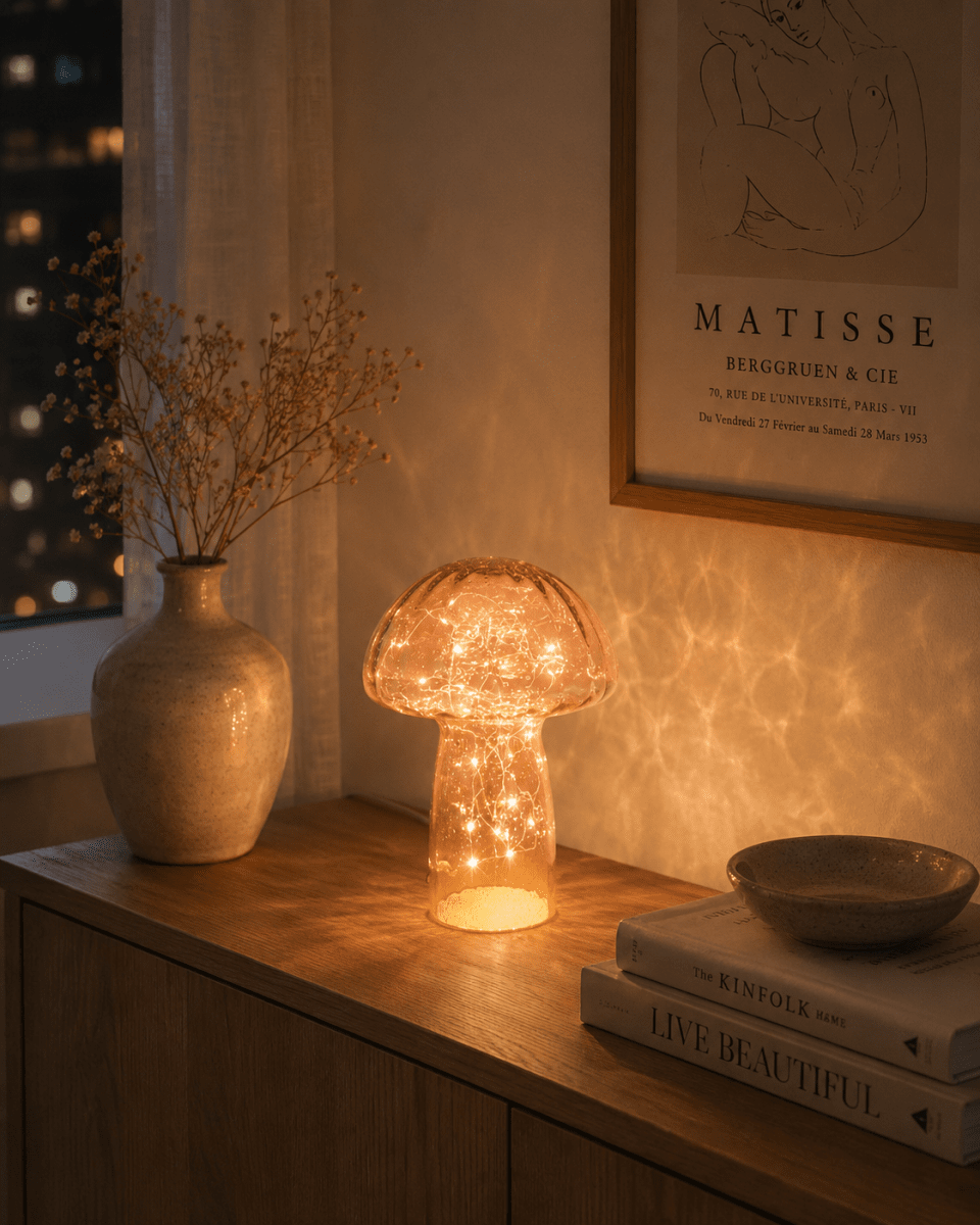 Svamp 23cm Hellrosa tischlampe Von Pixie Design - Ausgestattet mit einem Timer und einem praktischen 5-stufigen Dimmer zur individuellen Lichtanpassung eignet sie sich perfekt sowohl f&uuml;r die Arbeitsbeleuchtung als auch f&uuml;r gem&uuml;tliche Abende.