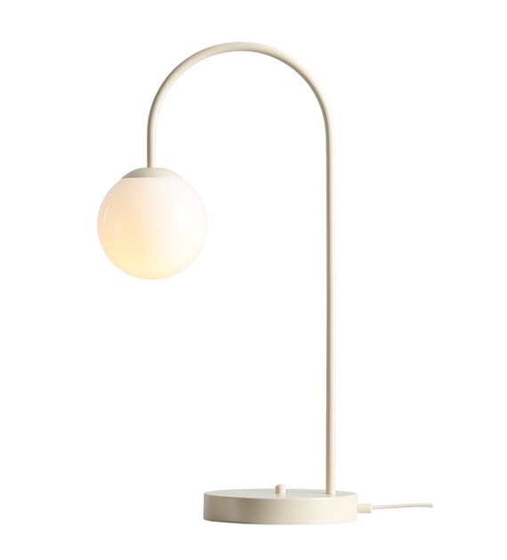 Zoombild von Una 60cm Cremeweiß tischlampe Von Artera - Die Una Tischleuchte aus cremeweißem Metall hat ein geschwungenes, elegantes Design, das dem Raum einen modernen und verspielten Ausdruck verleiht.