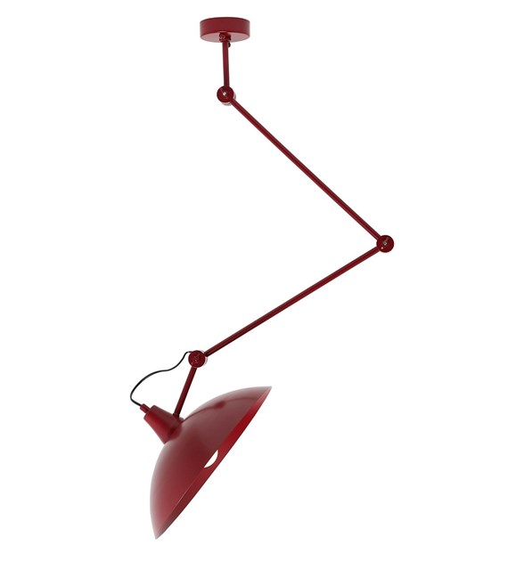 Melos Ø37 Burgund hängelampe Von Artera - Die Deckenleuchte Melos besticht durch ihr industrielles Design mit glänzendem, dunkel geschwungenem Metall.