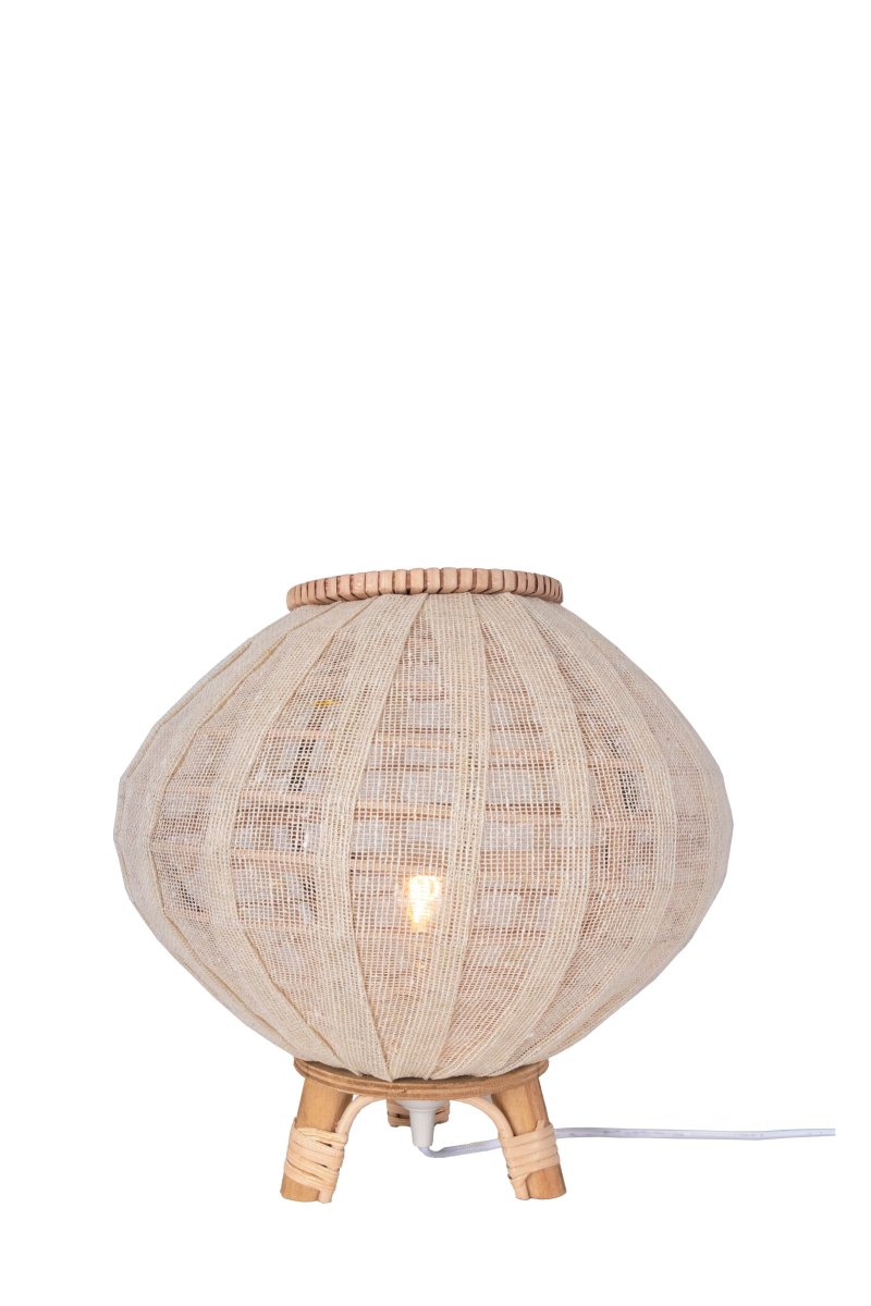 Borneo 37cm Natur tischlampe Von Globen Lighting - Tropisches Grün, ein Rascheln in den Palmenblättern und die Wellen, die sich brechen und wie eine Decke über den kilometerlangen weißen Sandstrand legen.