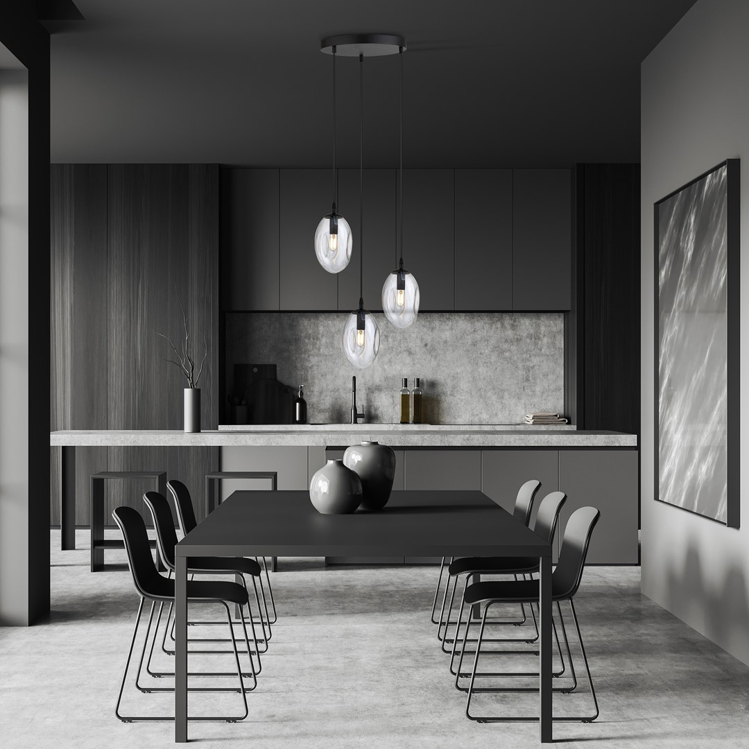 Astral Ø40 Transparent hängelampe Von Emibig Lighting - Die transparenten Glaskuppeln der Pendelleuchten sorgen für ein angenehmes und einladendes Licht im Raum.