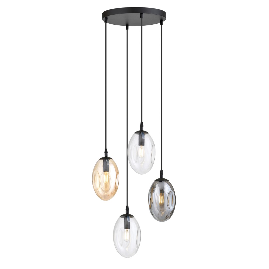 Astral Ø40 Mehrfarbig hängelampe Von Emibig Lighting - Die mehrfarbigen Glaskuppeln der Pendelleuchten tauchen den Raum in ein warmes und einladendes Licht.