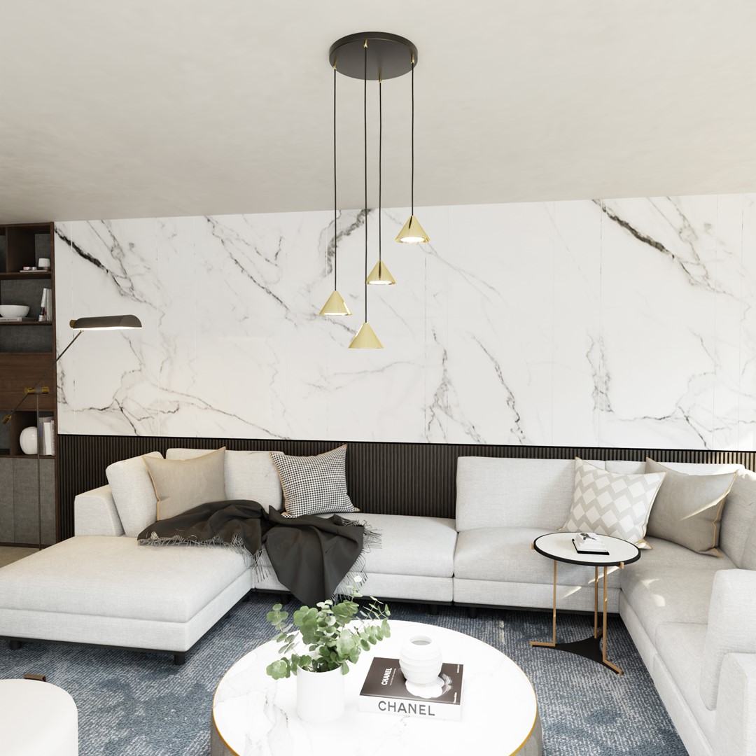 Elit Premium Ø30 Gold hängelampe Von Emibig Lighting - Elit ist eine einzigartige Leuchte mit modernem und minimalistischem Design.