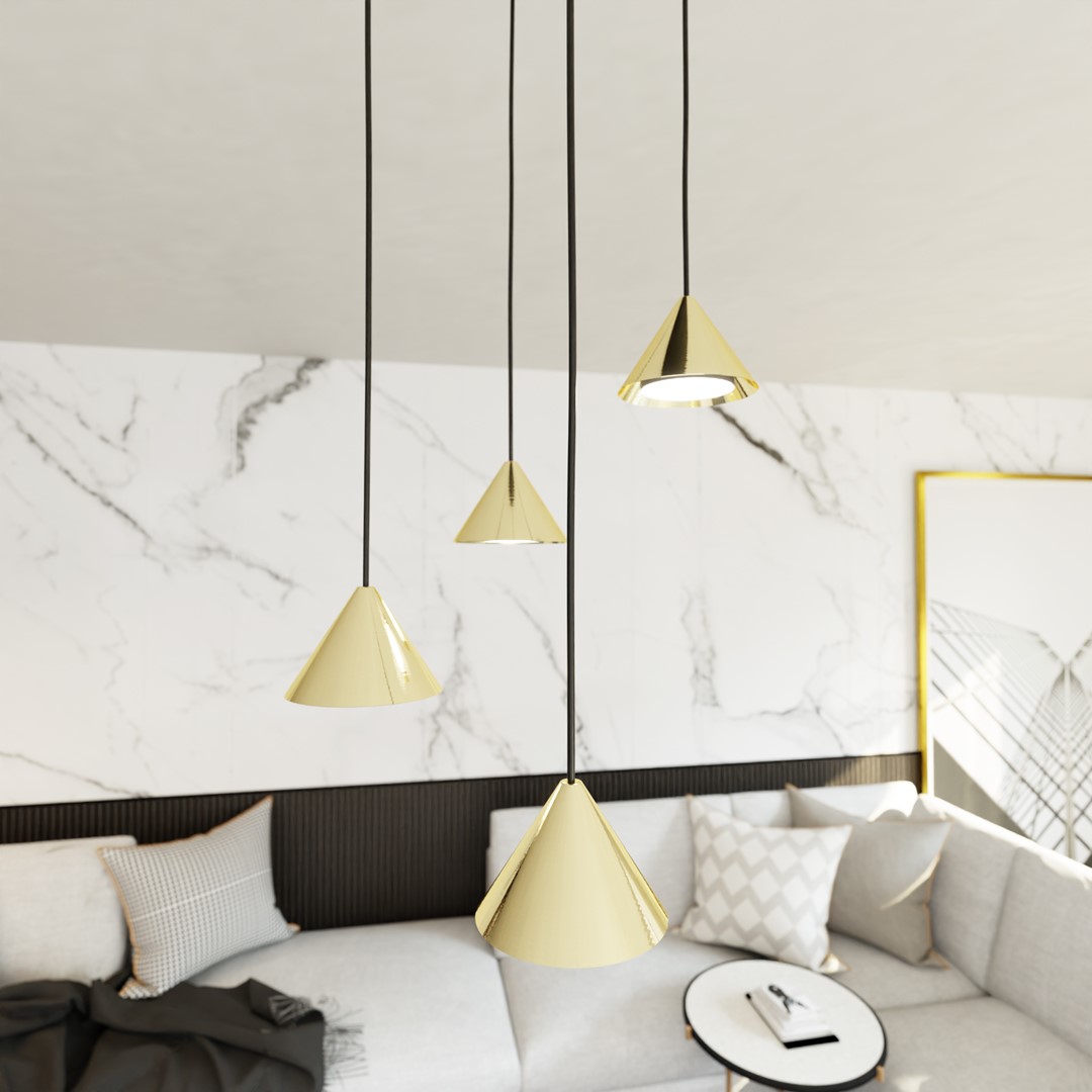 Elit Premium Ø30 Gold hängelampe Von Emibig Lighting - Elit ist eine einzigartige Leuchte mit modernem und minimalistischem Design.