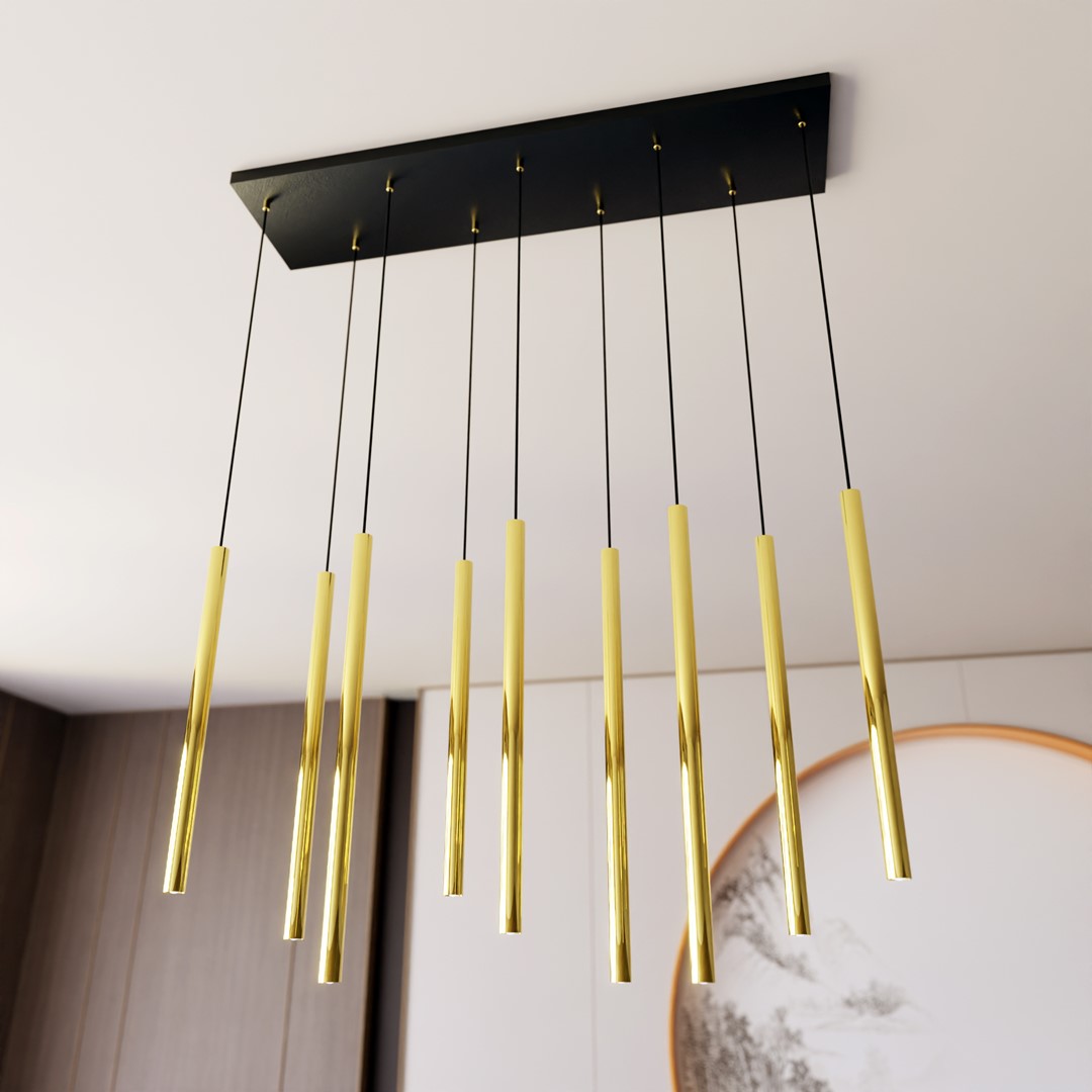 Selter 90cm Gold hängelampe Von Emibig Lighting - Die Selter-Serie ist eine ausgezeichnete Wahl f&uuml;r alle, die ihrem Zuhause anspruchsvollen Charme und subtilen Glamour verleihen m&ouml;chten.