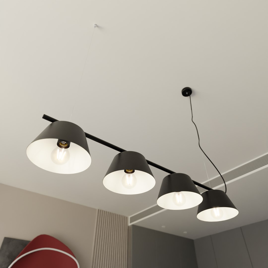 Gelato 100cm Schwarz hängelampe Von Emibig Lighting - Gelato ist eine Beleuchtung, die pers&ouml;nlichen Stil zum Ausdruck bringt und jeden Raum erg&auml;nzt.