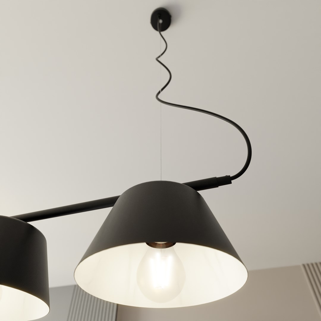 Gelato 100cm Schwarz hängelampe Von Emibig Lighting - Gelato ist eine Beleuchtung, die pers&ouml;nlichen Stil zum Ausdruck bringt und jeden Raum erg&auml;nzt.