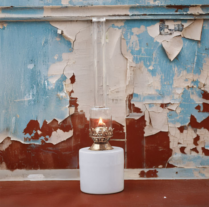 Kerosene Lamp Straight small Weiß Von Strömshaga - 
