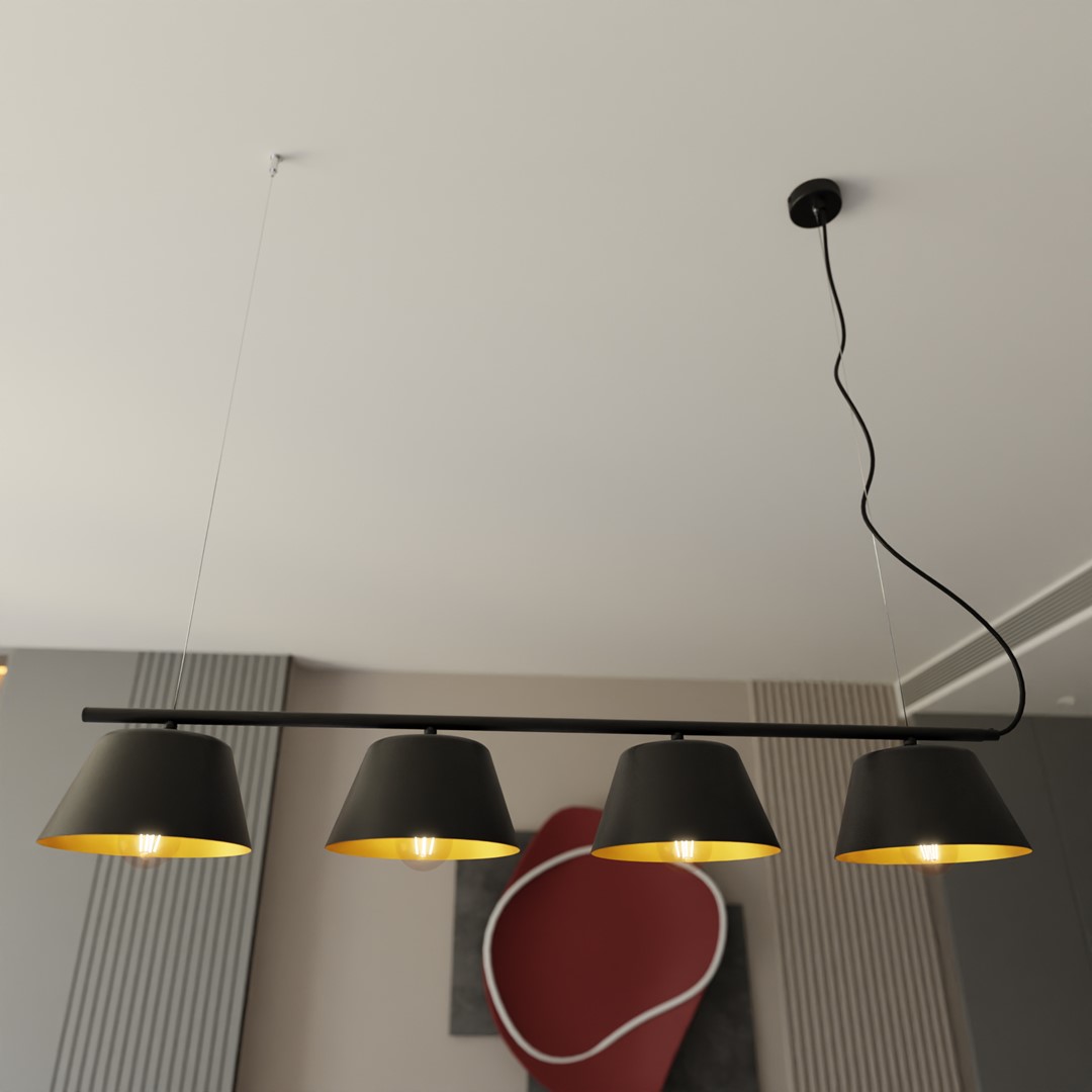 Gelato 100cm Schwarz hängelampe Von Emibig Lighting - Gelato ist eine Beleuchtung, die pers&ouml;nlichen Stil zum Ausdruck bringt und jeden Raum erg&auml;nzt.