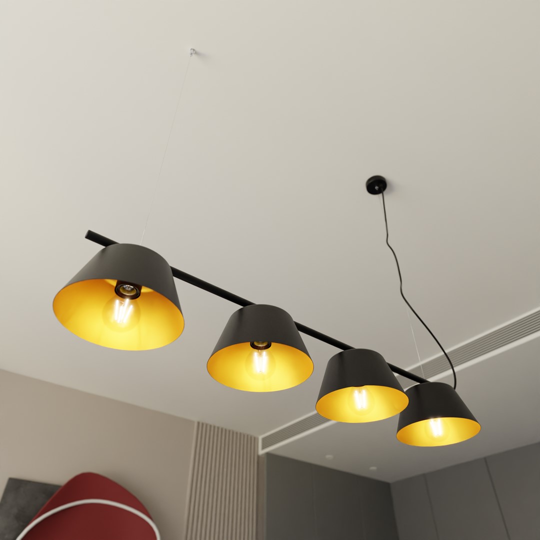 Gelato 100cm Schwarz hängelampe Von Emibig Lighting - Gelato ist eine Beleuchtung, die pers&ouml;nlichen Stil zum Ausdruck bringt und jeden Raum erg&auml;nzt.