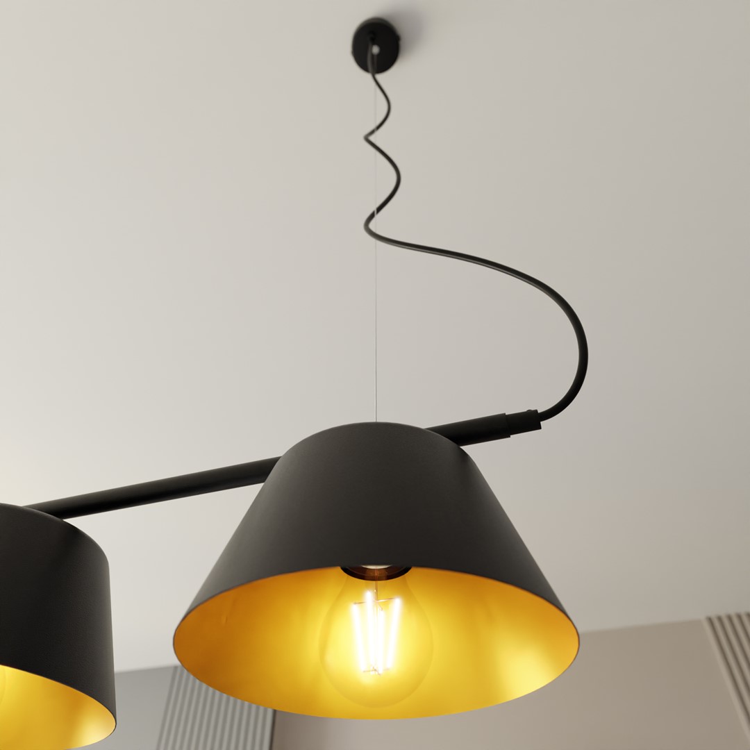 Gelato 100cm Schwarz hängelampe Von Emibig Lighting - Gelato ist eine Beleuchtung, die pers&ouml;nlichen Stil zum Ausdruck bringt und jeden Raum erg&auml;nzt.