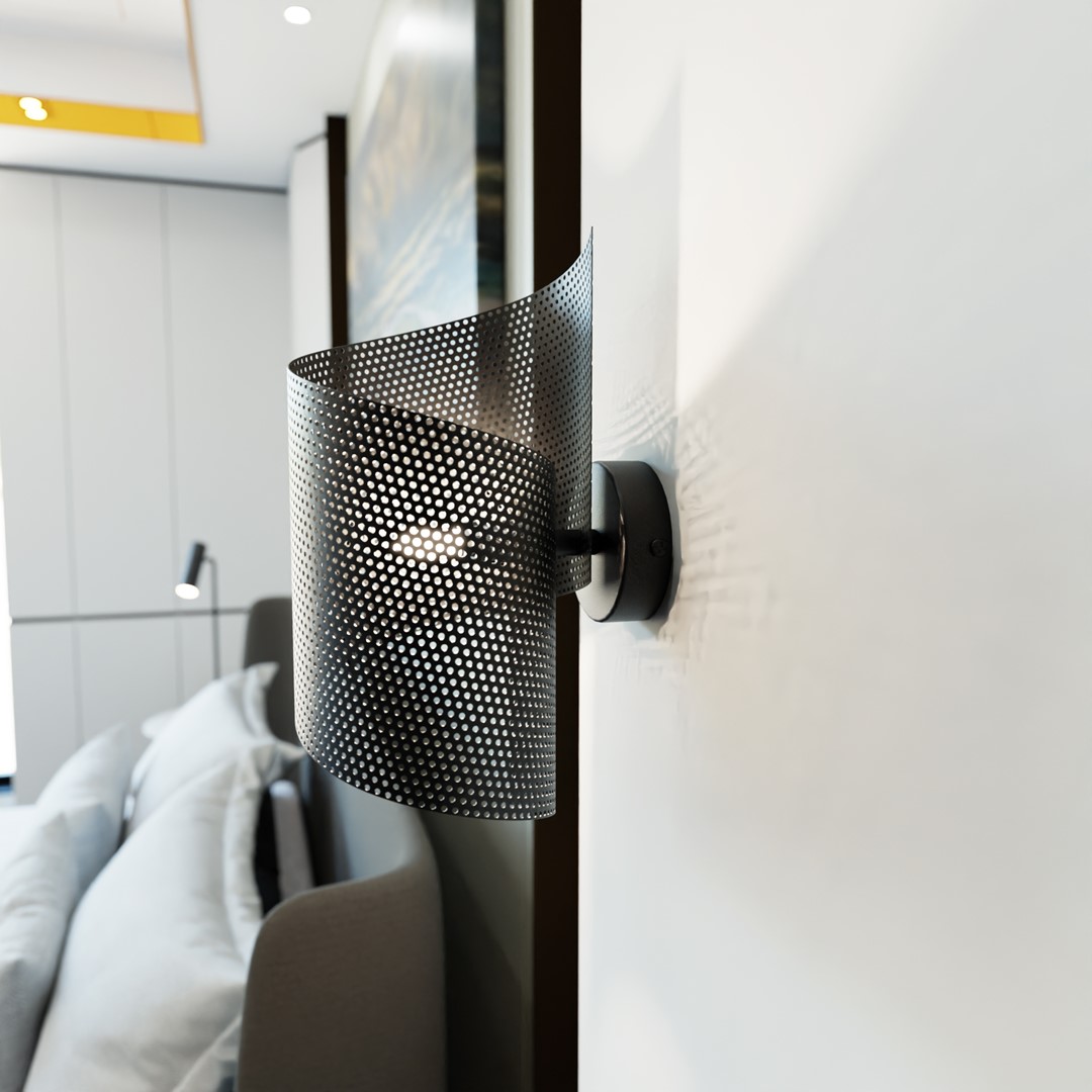 Spiral 30cm Schwarz wandlampe Von Emibig Lighting - Perfekt zur Beleuchtung von Treppen, Fluren und Dielen, aber auch als stimmungsvolle Zusatzbeleuchtung im Wohn- oder Schlafzimmer.