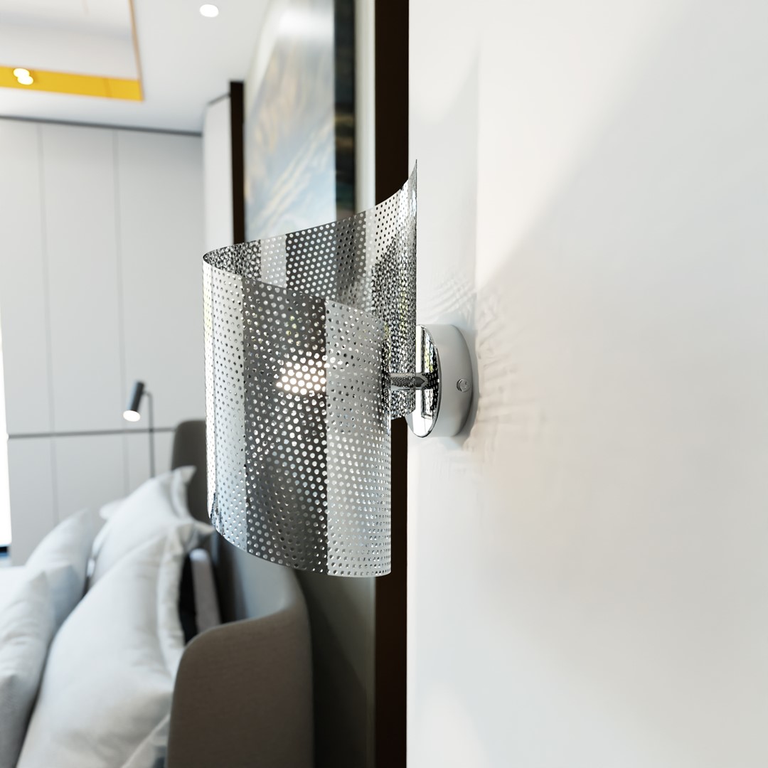 Spiral 30cm Chrom wandlampe Von Emibig Lighting - Perfekt zur Beleuchtung von Treppen, Fluren und Dielen, aber auch als stimmungsvolle Zusatzbeleuchtung im Wohn- oder Schlafzimmer.