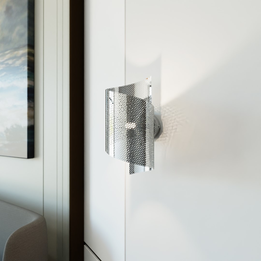 Spiral 30cm Chrom wandlampe Von Emibig Lighting - Perfekt zur Beleuchtung von Treppen, Fluren und Dielen, aber auch als stimmungsvolle Zusatzbeleuchtung im Wohn- oder Schlafzimmer.