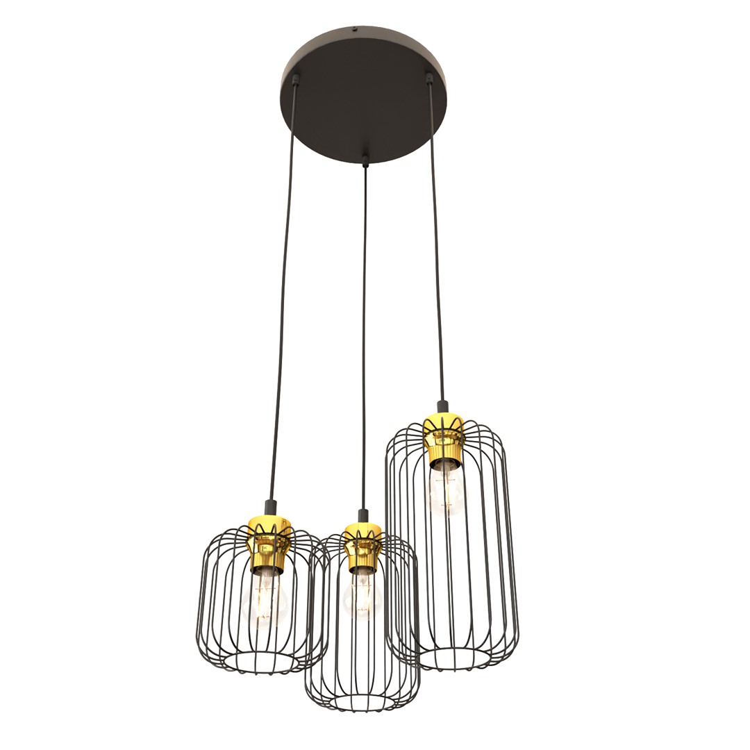 Vander Ø30 Schwarz/Gold hängelampe Von Emibig Lighting - Vander ist eine einzigartige Pendelleuchte aus hochwertigem Stahl mit wundersch&ouml;nen Schirmen mit goldenen Details, die bei eingeschalteter Lampe ein sch&ouml;nes Lichtspiel im Raum erzeugen.
