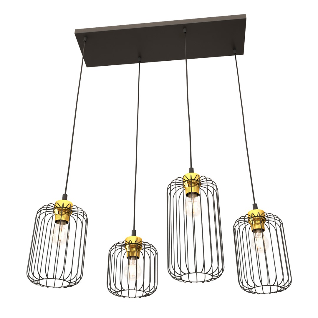 Vander 70cm Schwarz/Gold hängelampe Von Emibig Lighting - Vander &ndash; eine perfekte Kombination aus industriellem und elegantem Design.