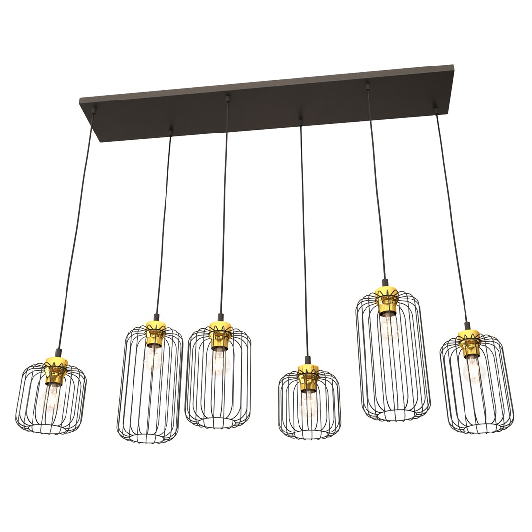 Vander 115cm Schwarz/Gold hängelampe Von Emibig Lighting - Vander &ndash; eine perfekte Kombination aus industriellem und elegantem Design.
