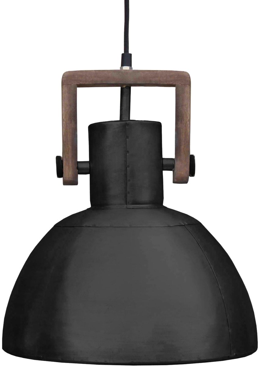 Ashby Ø30 Schwarz hängelampe Von PR Home - Die Lampe wird mit einem 100 cm langen schwarzen Textilkabel und einer Deckendose zur Hakenaufh&auml;ngung geliefert.