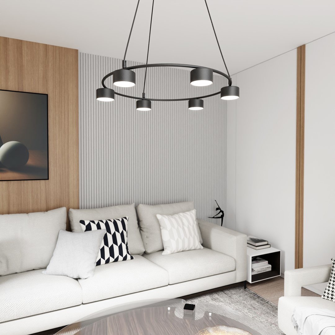 Starlit Ø64 Schwarz hängelampe Von Emibig Lighting - Eine minimalistische Pendelleuchte mit modernem Design, die durch ihre elegante Kreisform besticht.