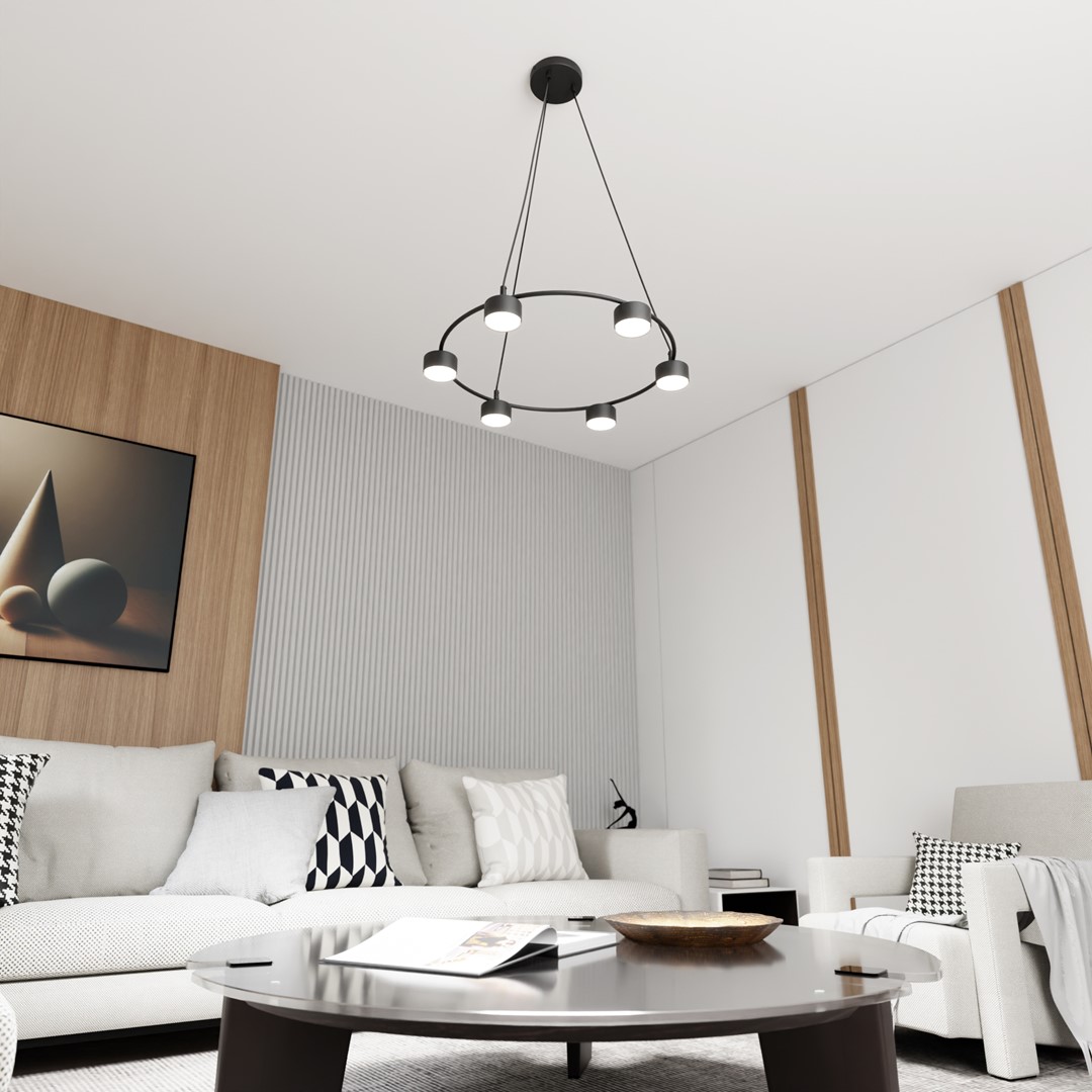 Starlit Ø64 Schwarz hängelampe Von Emibig Lighting - Eine minimalistische Pendelleuchte mit modernem Design, die durch ihre elegante Kreisform besticht.