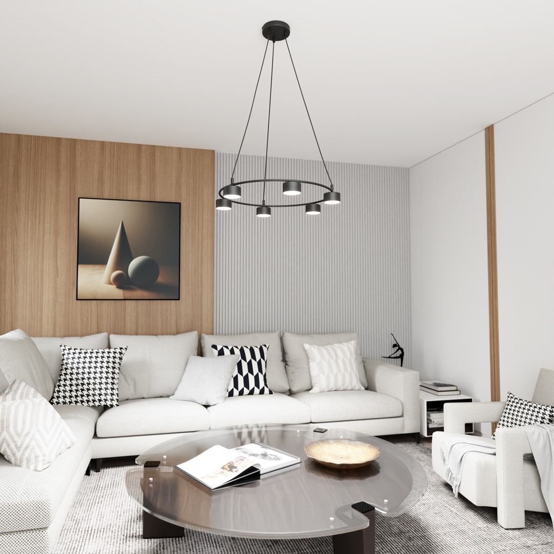 Starlit Ø64 Schwarz hängelampe Von Emibig Lighting - Eine minimalistische Pendelleuchte mit modernem Design, die durch ihre elegante Kreisform besticht.