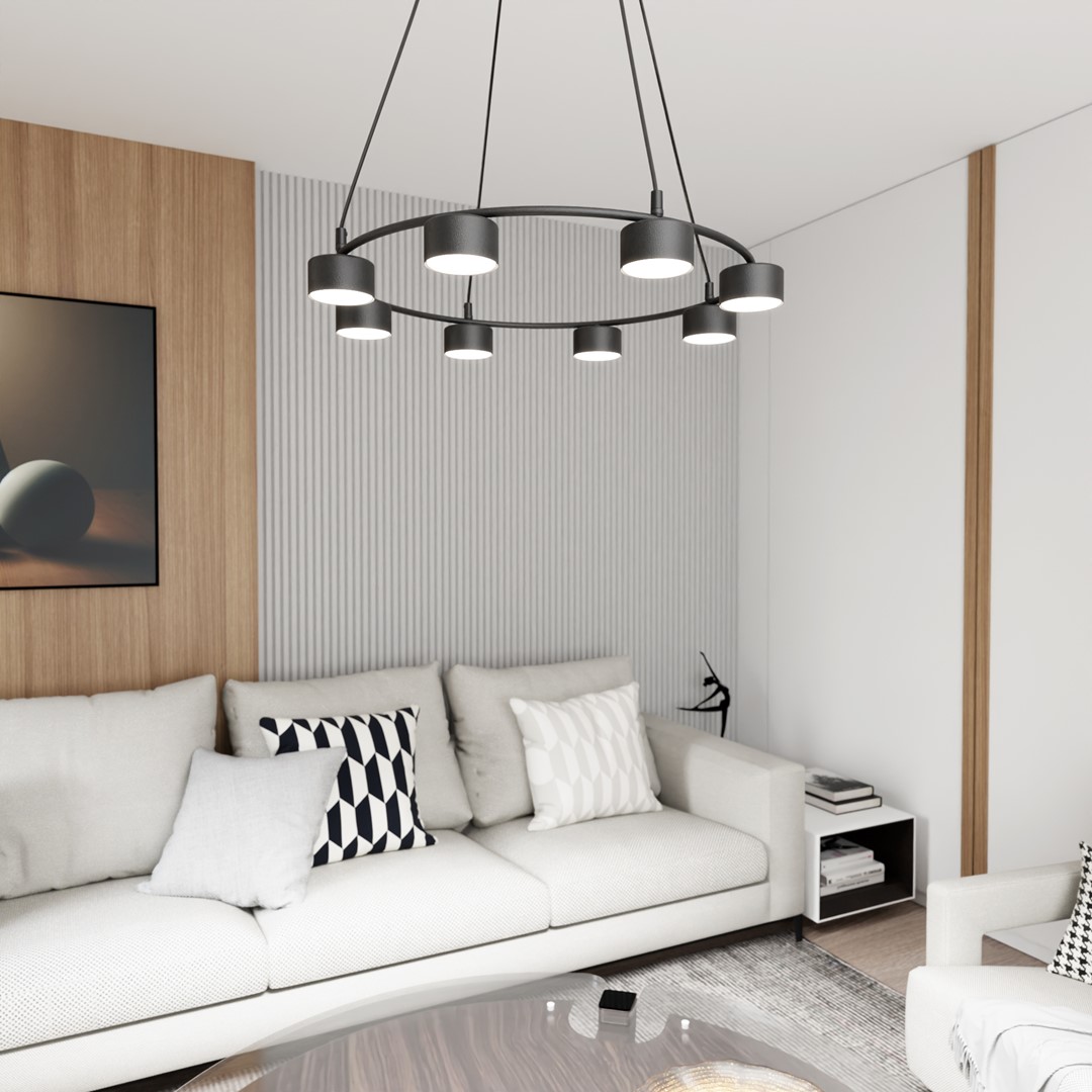 Starlit Ø64 Schwarz hängelampe Von Emibig Lighting - Eine minimalistische Pendelleuchte mit modernem Design, die durch ihre elegante Kreisform besticht.