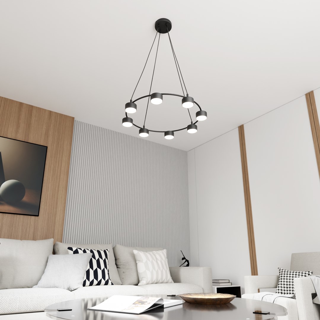 Starlit Ø64 Schwarz hängelampe Von Emibig Lighting - Eine minimalistische Pendelleuchte mit modernem Design, die durch ihre elegante Kreisform besticht.