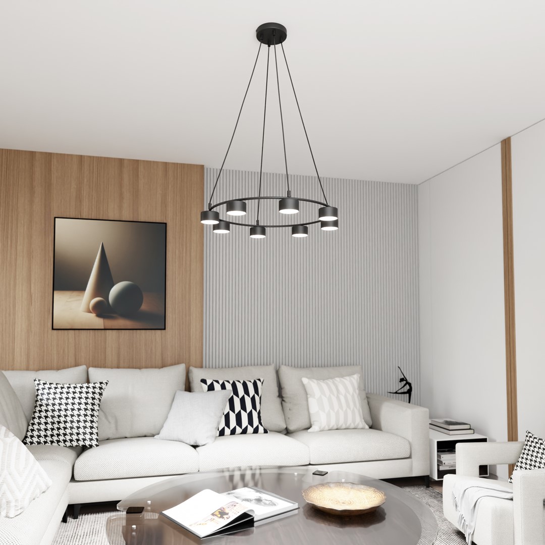 Starlit Ø64 Schwarz hängelampe Von Emibig Lighting - Eine minimalistische Pendelleuchte mit modernem Design, die durch ihre elegante Kreisform besticht.
