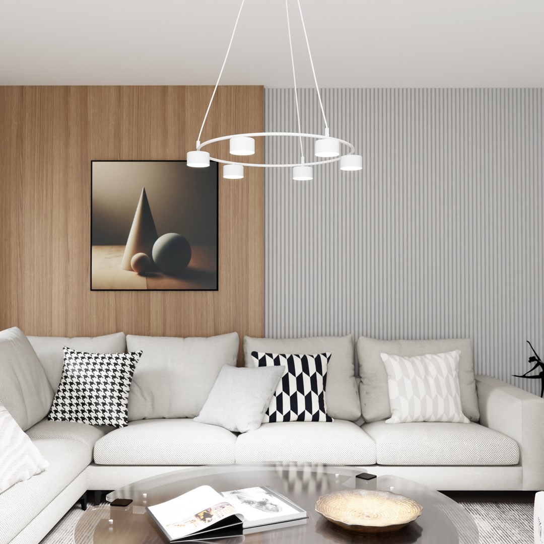 Starlit Ø64 Weiß hängelampe Von Emibig Lighting - Eine minimalistische Pendelleuchte mit modernem Design, die durch ihre elegante Kreisform besticht.