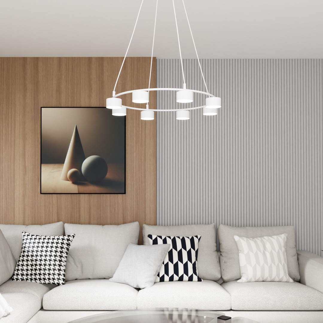 Starlit Ø64 Weiß hängelampe Von Emibig Lighting - Eine minimalistische Pendelleuchte mit modernem Design, die durch ihre elegante Kreisform besticht.