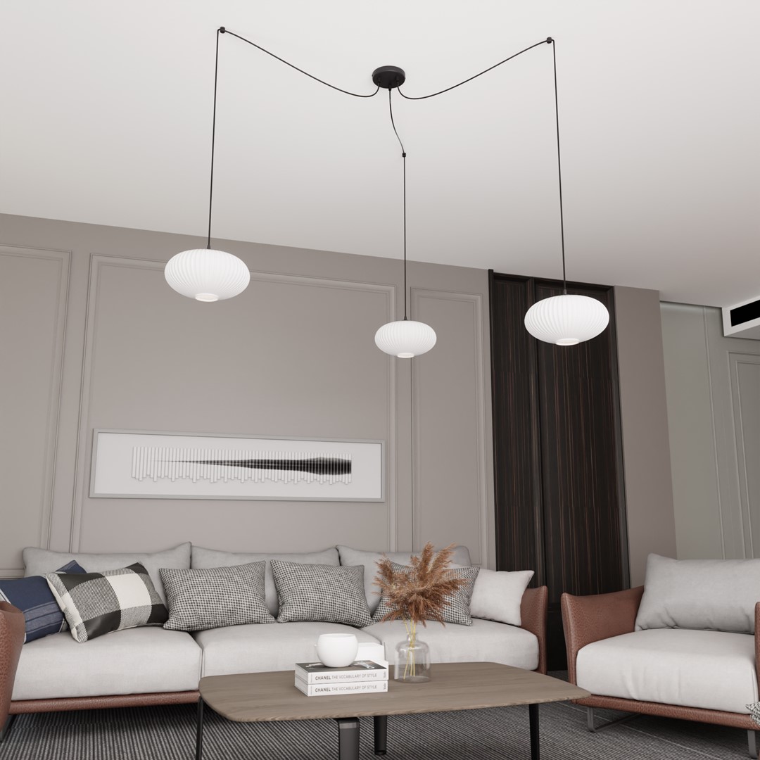 Origo 3xØ30 Weiß hängelampe Von Emibig Lighting - Origo passt perfekt in Umgebungen wie Wohnzimmer oder Restaurants und ist eine ideale Kombination aus &Auml;sthetik und Qualit&auml;t.