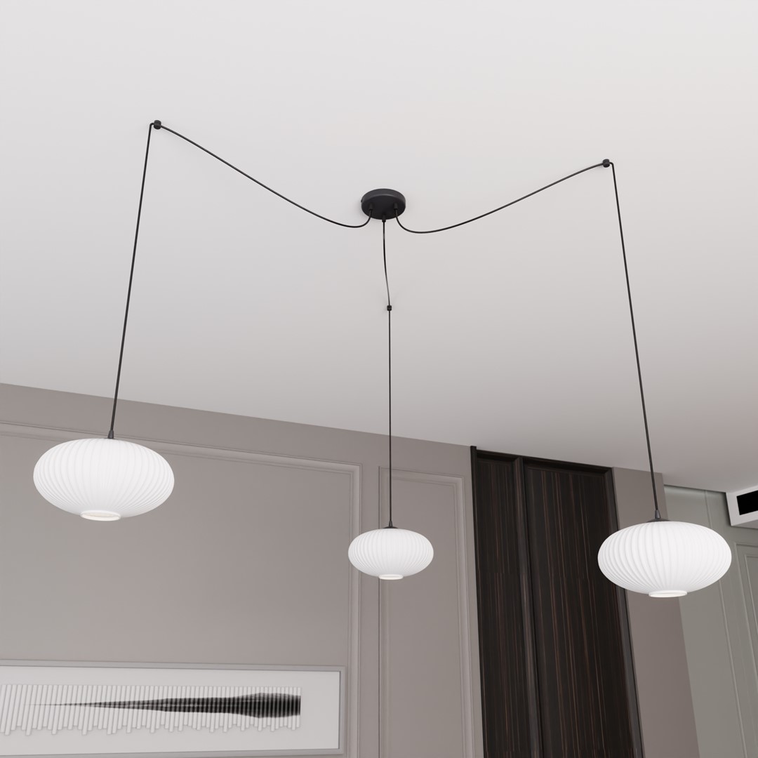 Origo 3xØ30 Weiß hängelampe Von Emibig Lighting - Origo passt perfekt in Umgebungen wie Wohnzimmer oder Restaurants und ist eine ideale Kombination aus &Auml;sthetik und Qualit&auml;t.