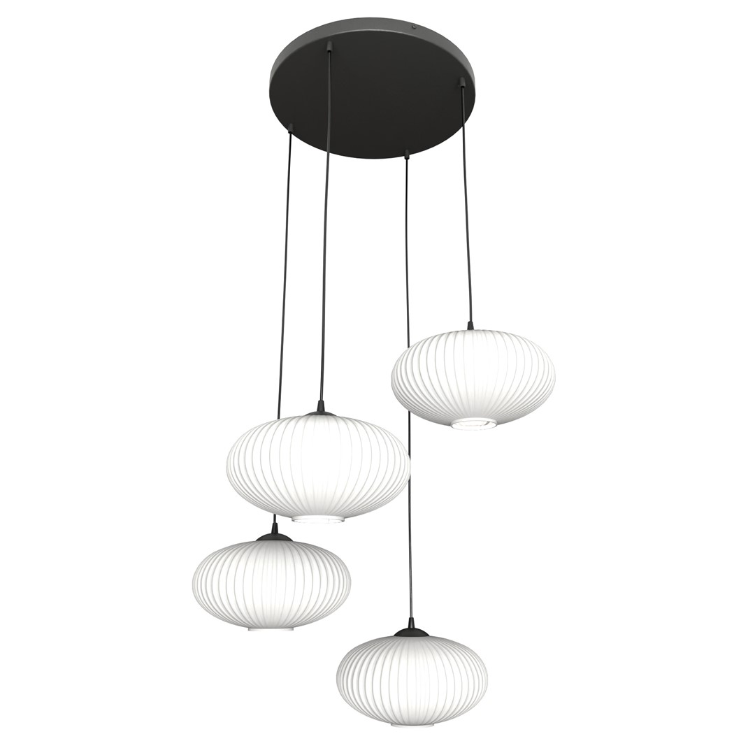 Coco Ø70 Weiß hängelampe Von Emibig Lighting - Die stilvollen Opalglaskuppeln verbreiten ein blendfreies Licht, das dem Raum eine leichte und weiche Atmosph&auml;re verleiht.