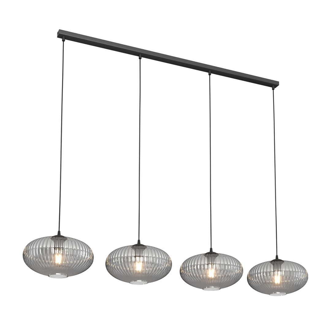 Coco 140cm Rauchfarben hängelampe Von Emibig Lighting - Die stilvollen Rauchglasschirme verbreiten ein warmes Licht, das dem Raum eine leichte und weiche Atmosph&auml;re verleiht.