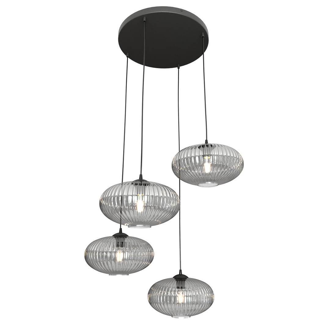 Coco Ø70 Rauchfarben hängelampe Von Emibig Lighting - Die stilvollen Rauchglasschirme verbreiten ein warmes Licht, das dem Raum eine leichte und weiche Atmosph&auml;re verleiht.