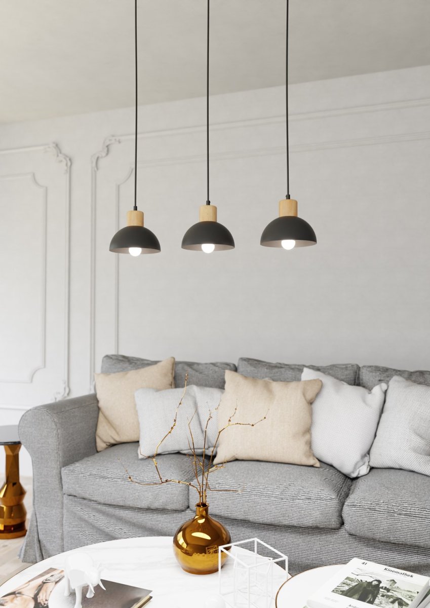 Seco 60cm Schwarz hängelampe Von Emibig Lighting - Die Deckenleuchte Seco f&auml;ngt die Essenz des skandinavischen Stils ein &ndash; wo einfache Form auf nat&uuml;rliche Elemente trifft.