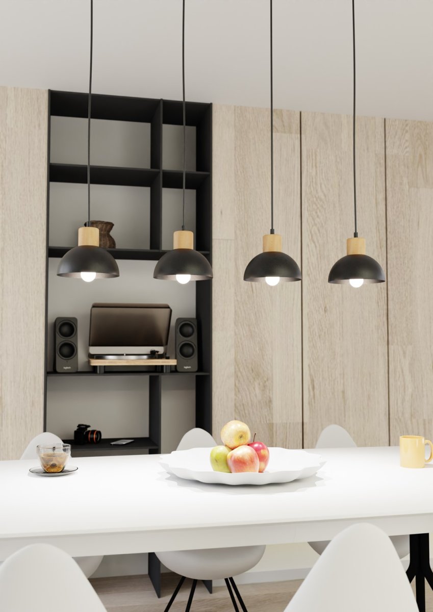 Seco 90cm Schwarz hängelampe Von Emibig Lighting - Die Deckenleuchte Seco f&auml;ngt die Essenz des skandinavischen Stils ein &ndash; wo einfache Form auf nat&uuml;rliche Elemente trifft.